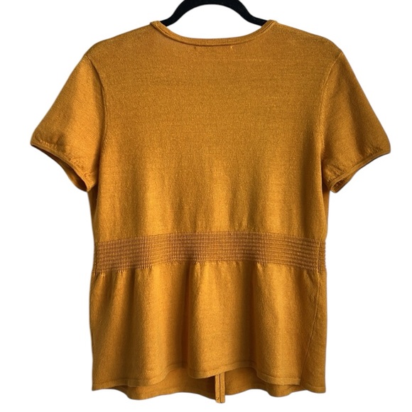 Classiques Entier Linen Blend button short sleeve cardigan - Picture 2 of 10